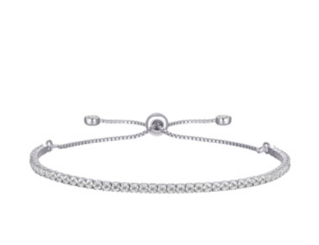 Bracelet tennis ajustable en argent 925, cubic zirconium - L478-BR - Legend