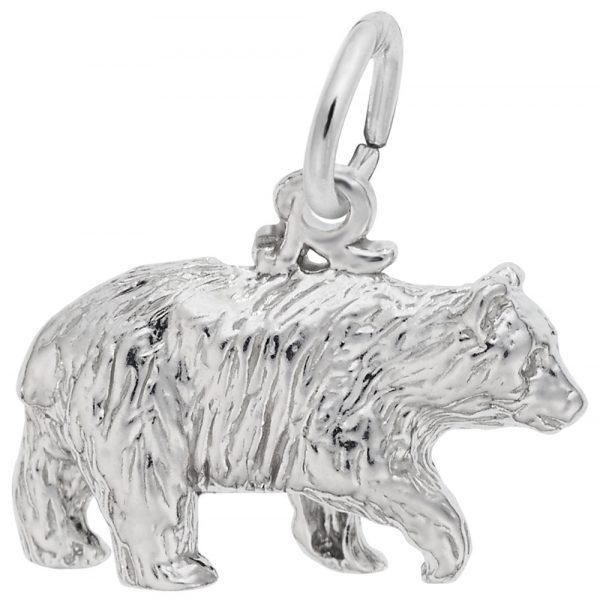 Pendentif en argent 925, ours noir