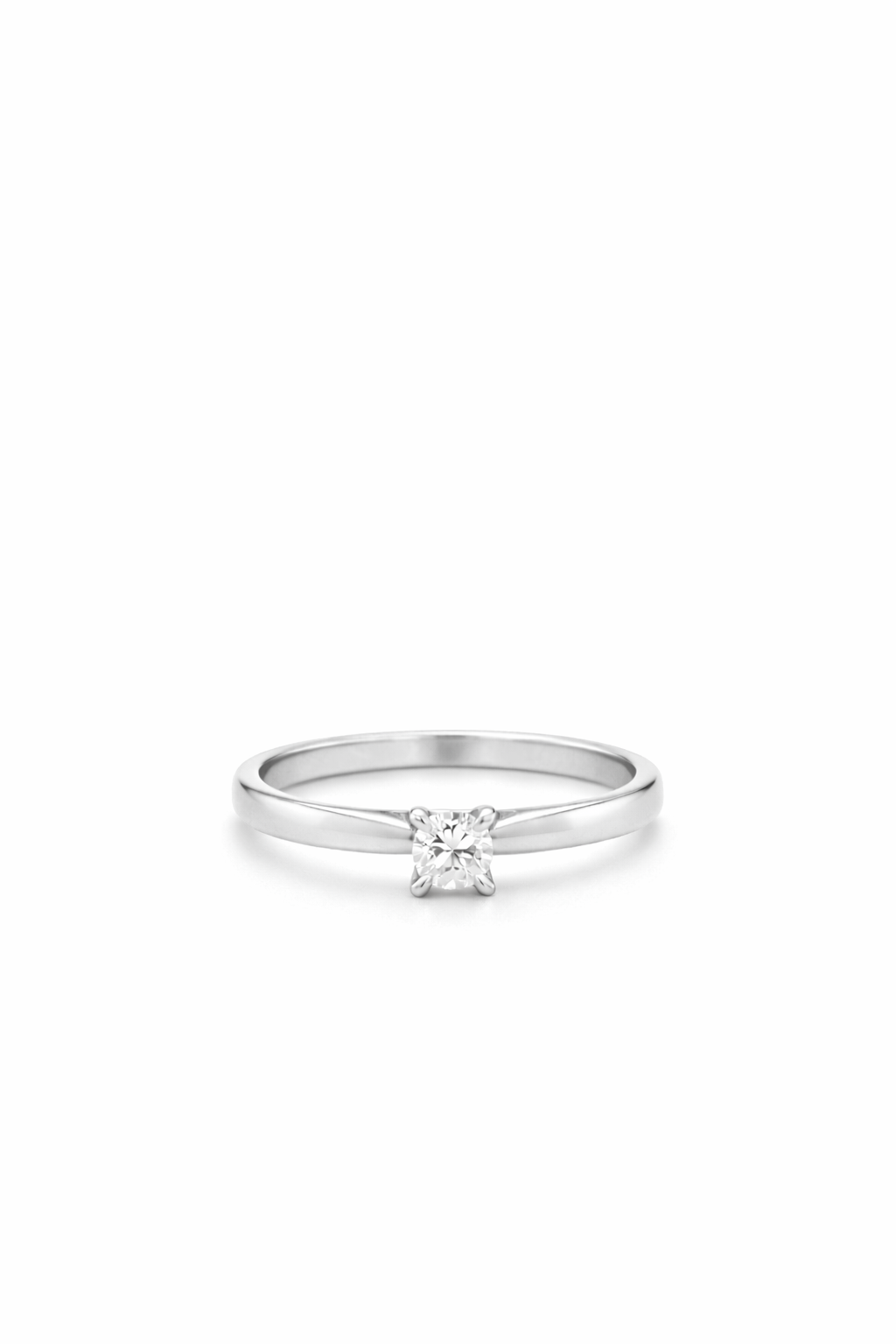Bague solitaire pour femme en or 10k, 1 diamant naturel de 0.08 carat SI-2 H - CL42 - Fortier Design