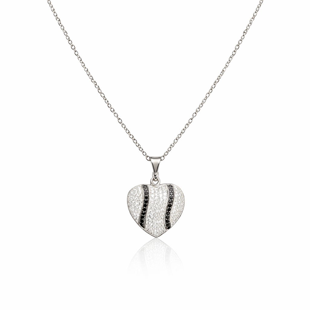 Pendentif pour femme en argent 925, cubic zirconium, coeur - PD571 - Divers