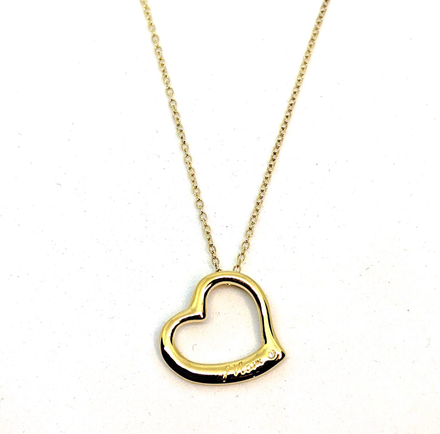 Pendentif argent 925, coeur avec gravure 