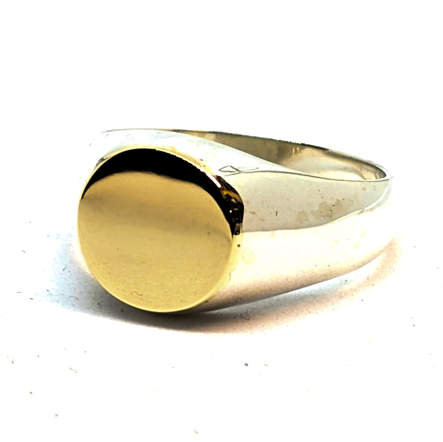 Bague homme argent 925 et top en or 10K, chevalière