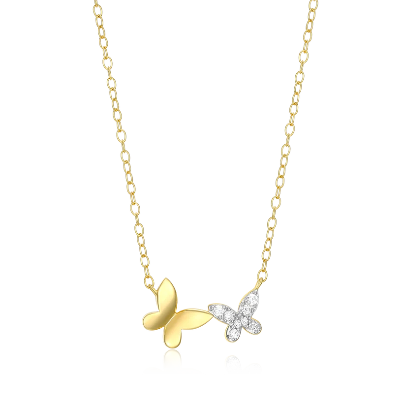 Pendentif pour femme en argent 925, 0.05 carat de diamants laboratoires, papillon - S0ACN7KH44 - M by Monte Luna