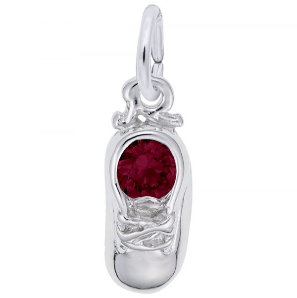 Pendentif en argent 925, soulier, pierre de naissance
