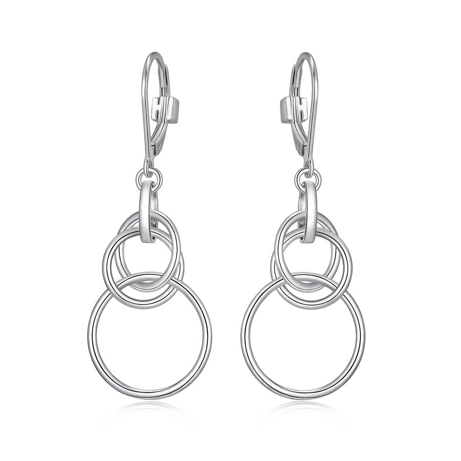 Boucles d'oreilles pour femme en argent 925, anneaux entre-croisées, crochet