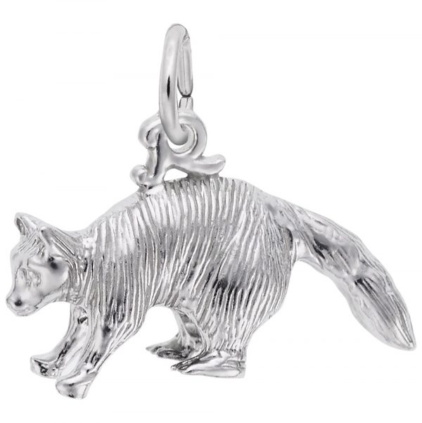 Pendentif en argent 925, raton-laveur