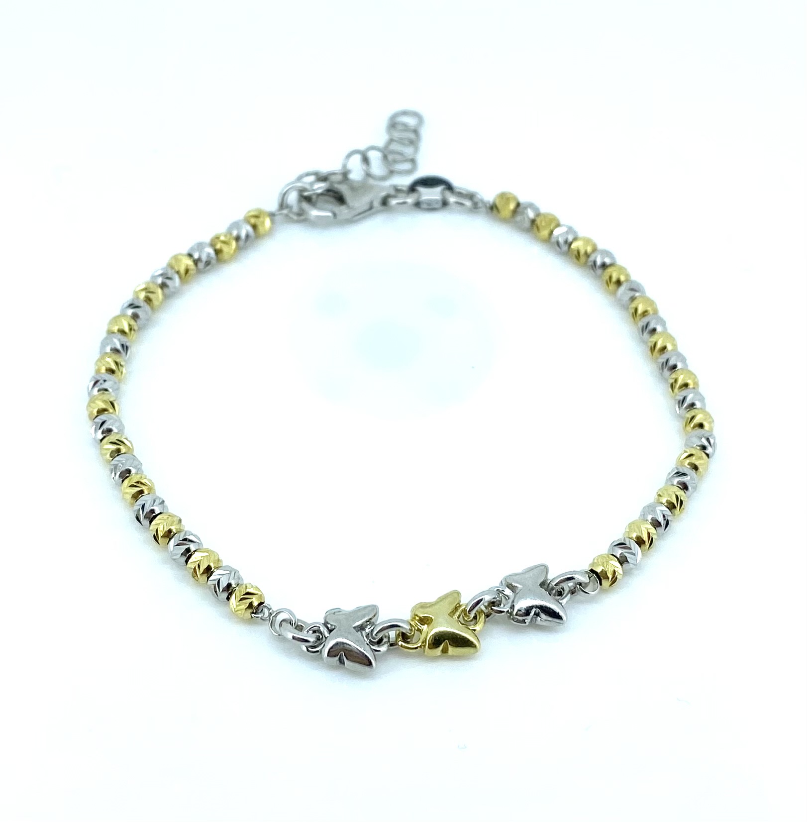 Bracelet pour femme en argent 925, papillons, boules