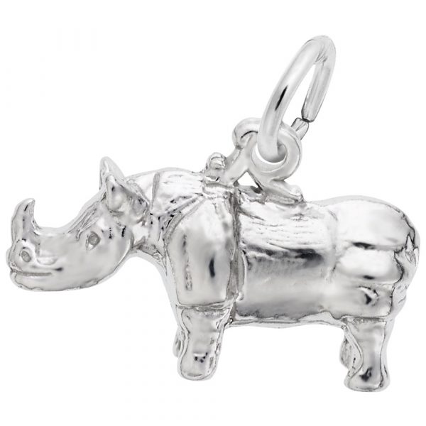Pendentif en argent 925, rhinocéros