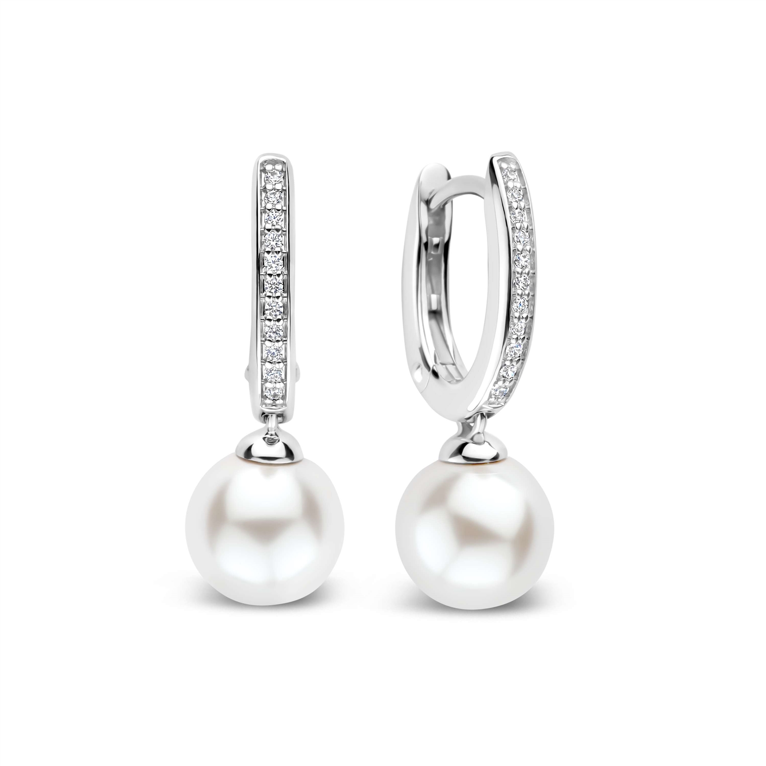 Boucles d'oreilles pour femme en argent 925, cubic zirconium, perles - 78092PW - Ti Sento Milano