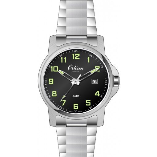 Montre pour homme en stainless, bracelet élastique, 3ATM