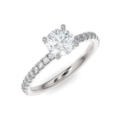 Bague pour femme en or 14k, 21 diamants laboratoire pour 1.31 carat, diamant central = 1.05 carat, VS-1 D - FDC-501AW-100RD - MALO