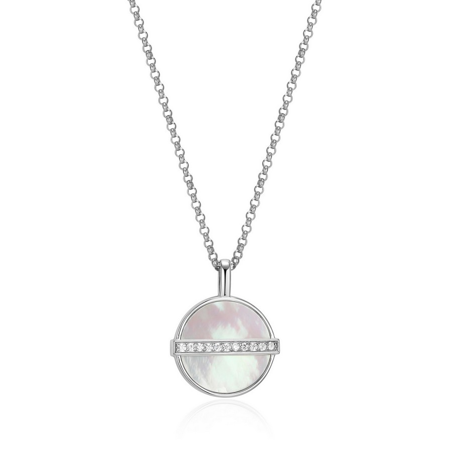 Pendentif pour femme en argent 925, cubic zirconium, nacre de perle - R0LC1DA946 - ELLE