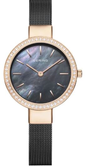 Montre pour femme en stainless, bracelet mèche, cz, 3ATM