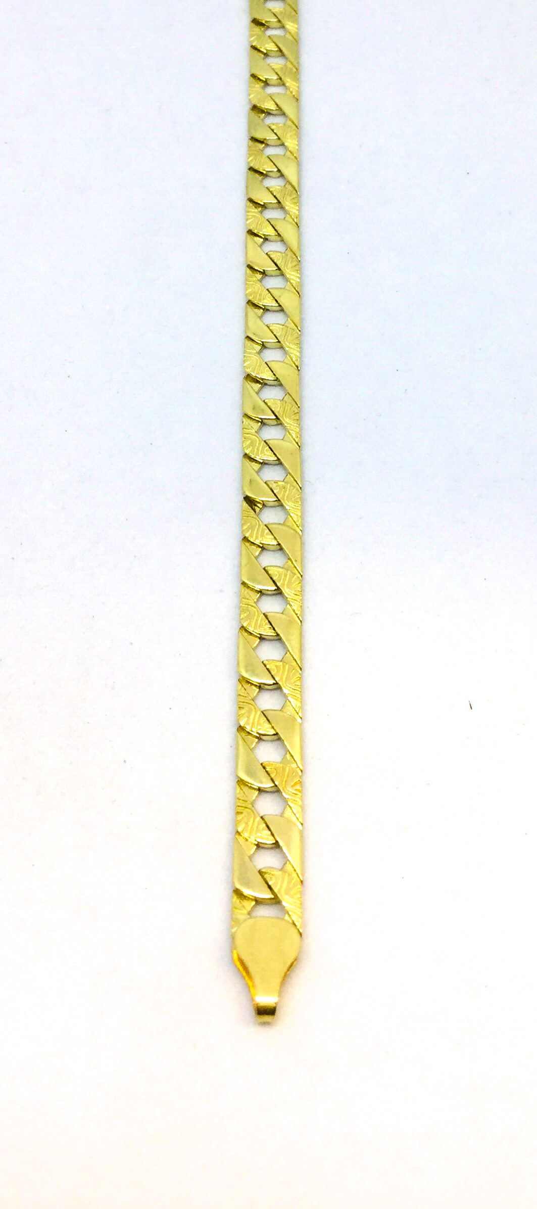 Bracelet or 10K, gravure, gourmette carré