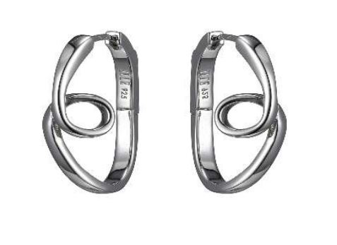 Boucles d'oreilles argent 925, twistée