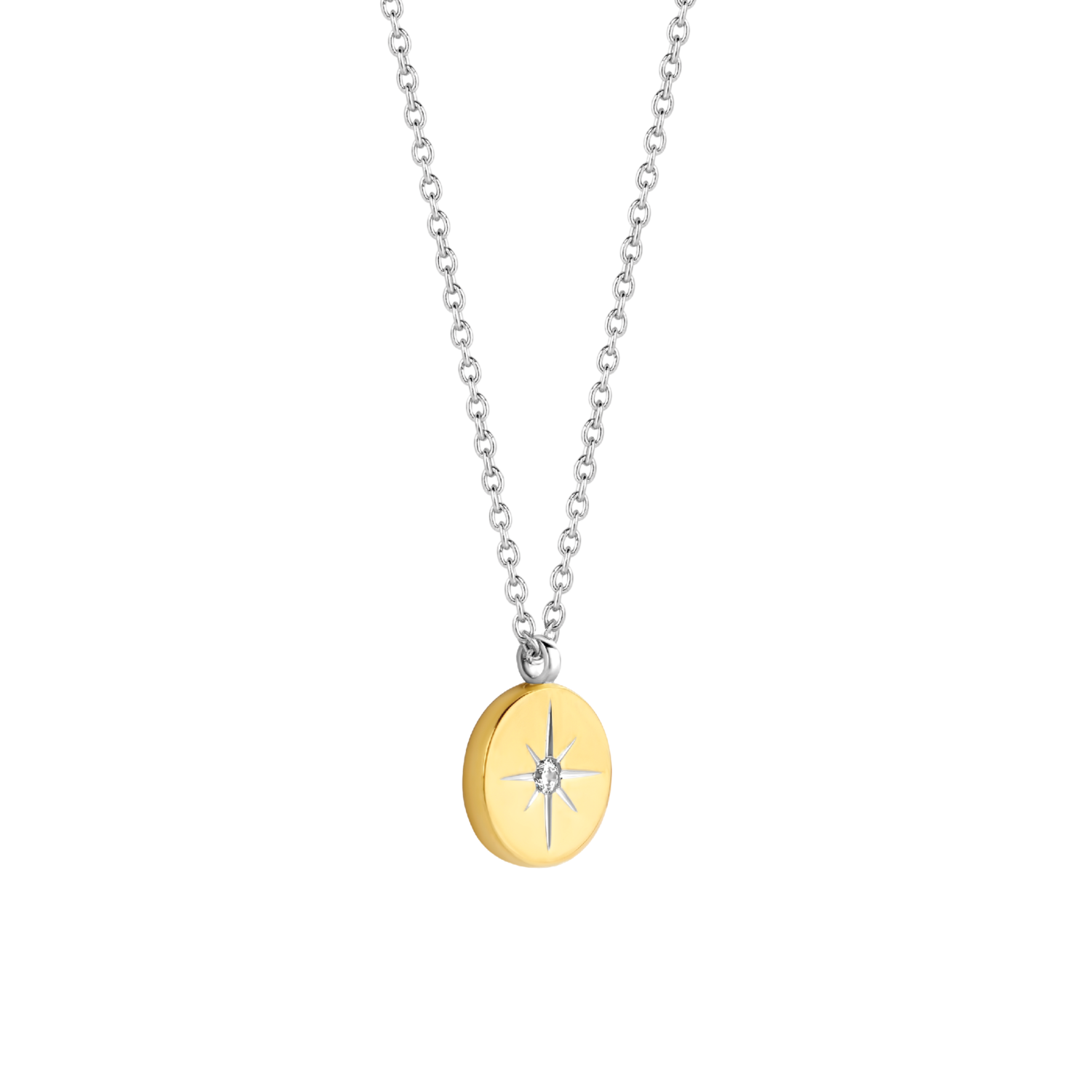 Pendantif argent 925, rose des vents, 1 pierre