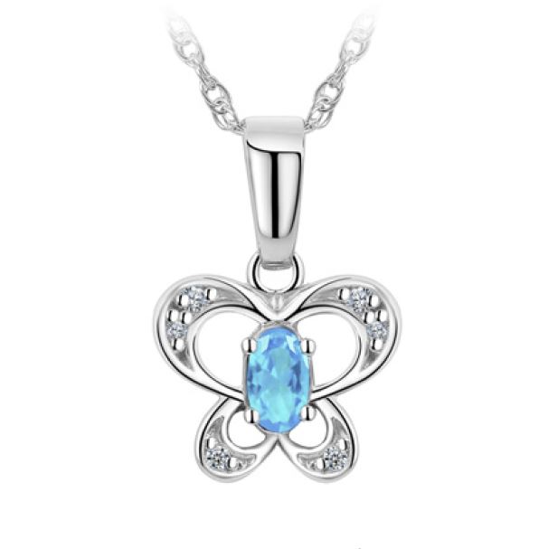 Pendantif pour femme en argent 925, cubic zirconium, papillon