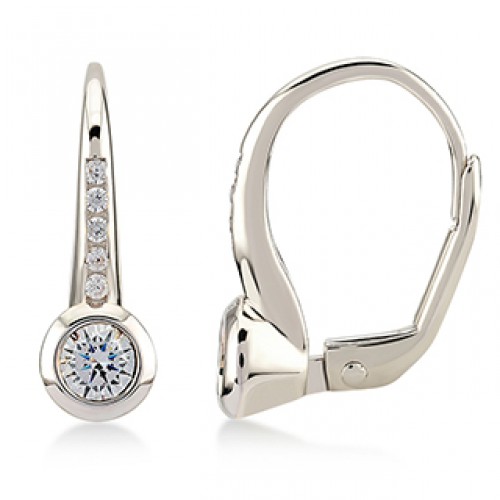 Boucles d'oreilles pour femme en or 10k, cubic zirconium