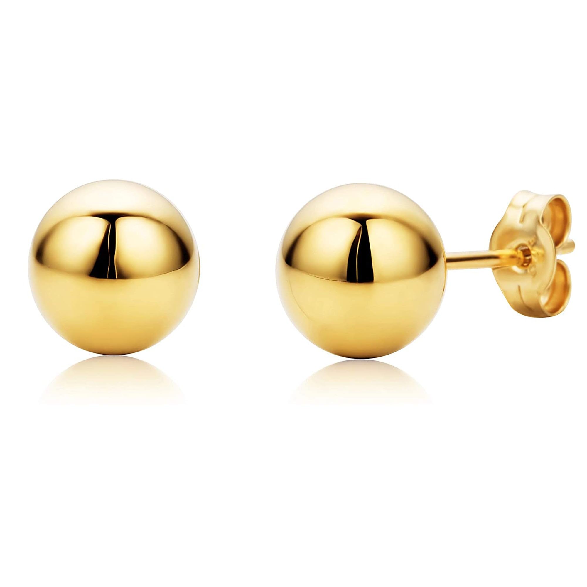 Boucles d'oreilles en or 10k, boules 4mm - BO464 - REC