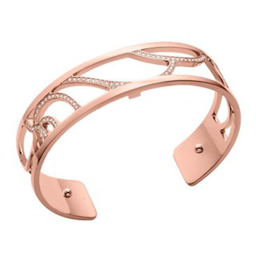 Bracelet pour femme en brass, 14mm, floral, zircons