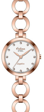 Montre pour femme en stainless, verre saphir, cz, 3ATM