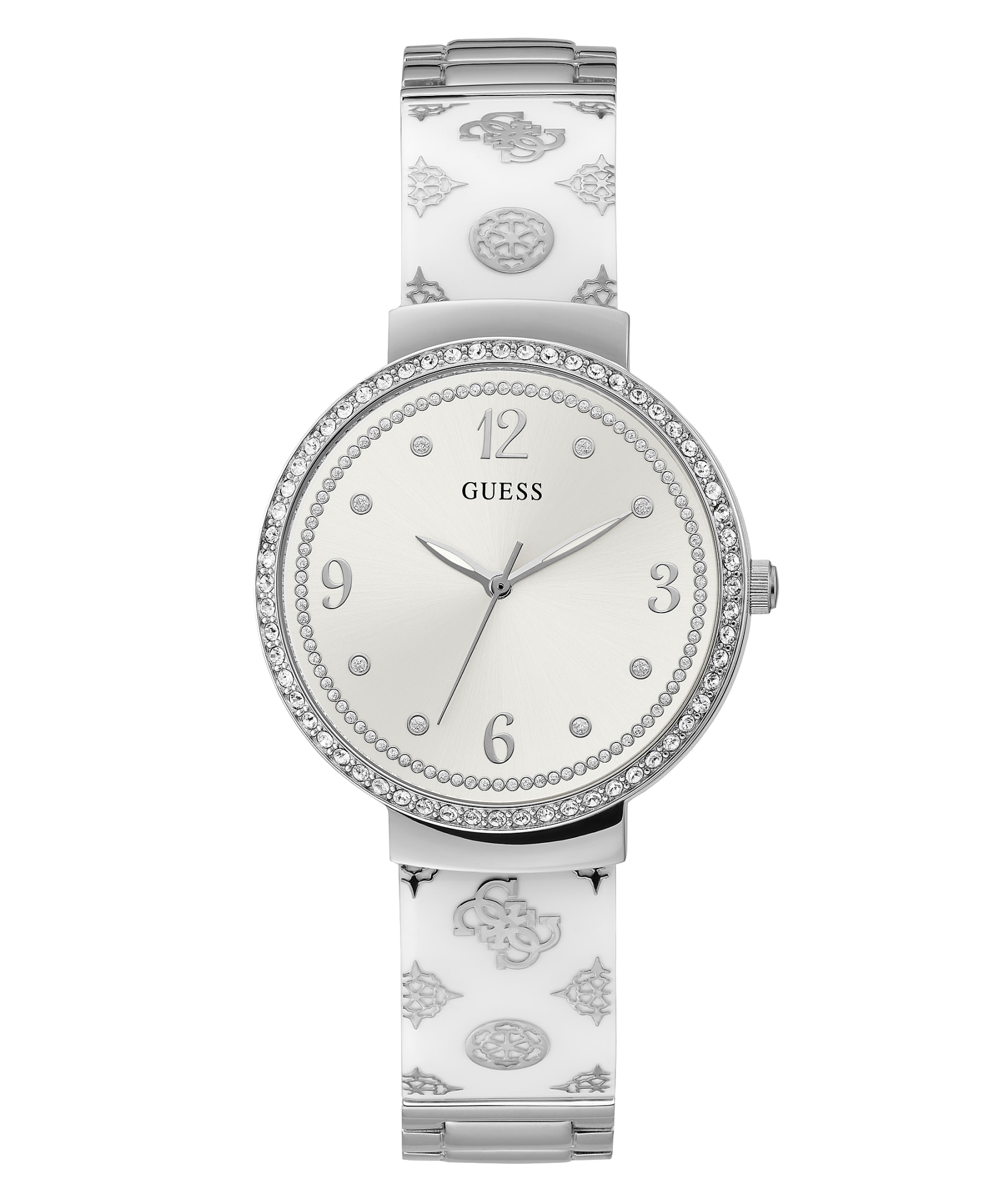 Montre pour femme en stainless, cadran entouré de pierres