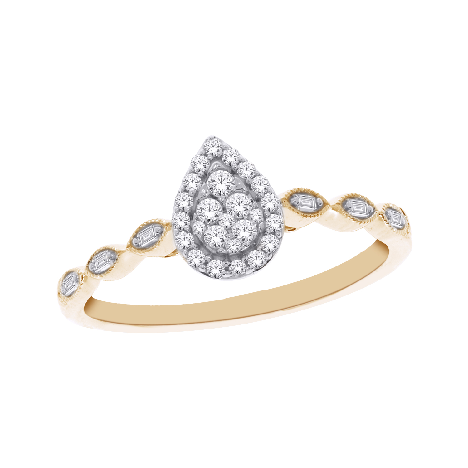 Bague pour femme en or 10k, 0.20 carat de diamants naturels - SKR31445-20 - SK