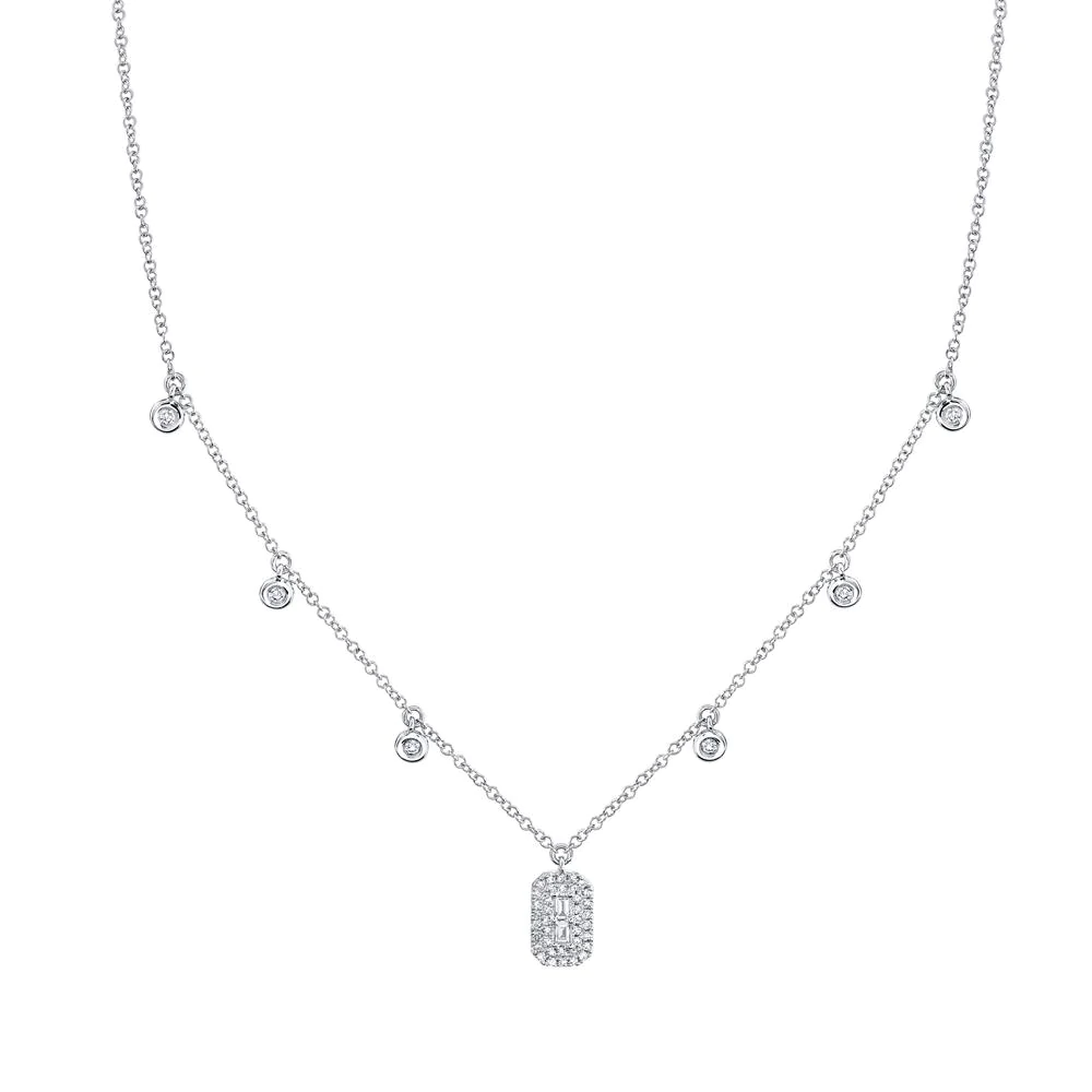 Collier pour femme en or 14k, 0.20 carat de diamants SI