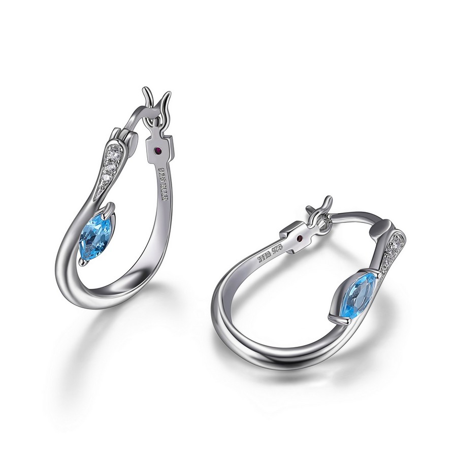 Boucle d'oreille argent 925, fouchette