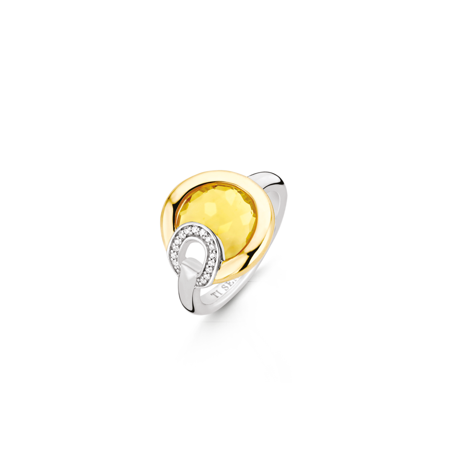 Bague argent 925, pierre jaune