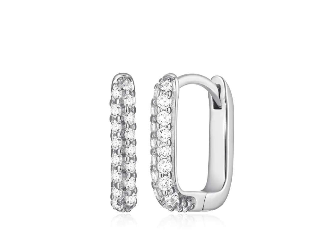 Boucles d'oreilles pour femme en argent 925, cubic zirconium