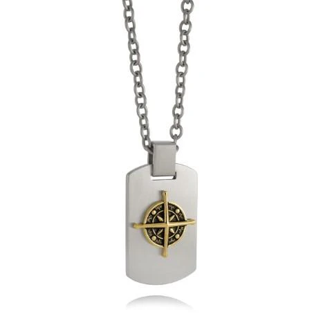 Pendentif pour homme en stainless, rose des vents - SP390 - Italgem