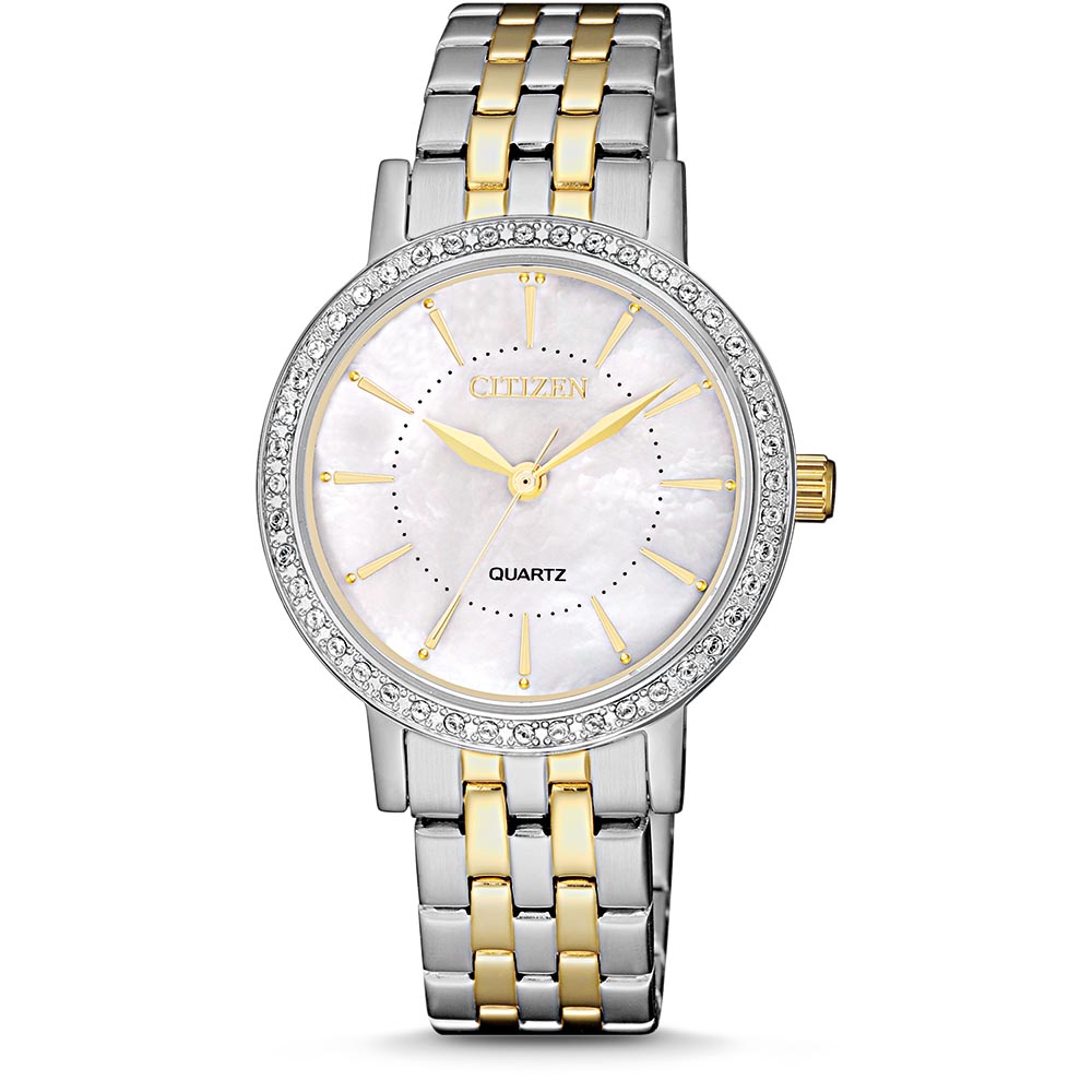 Montre femme, stainless, cadran entouré de pierres