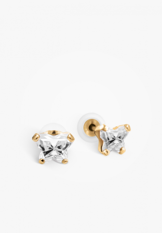 Boucles d'oreilles pour enfant en or 10K, avril