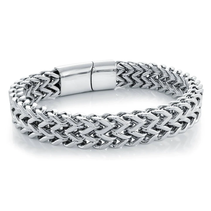 Bracelet pour femme en stainless, double franco - SMB518-8.5 - Italgem