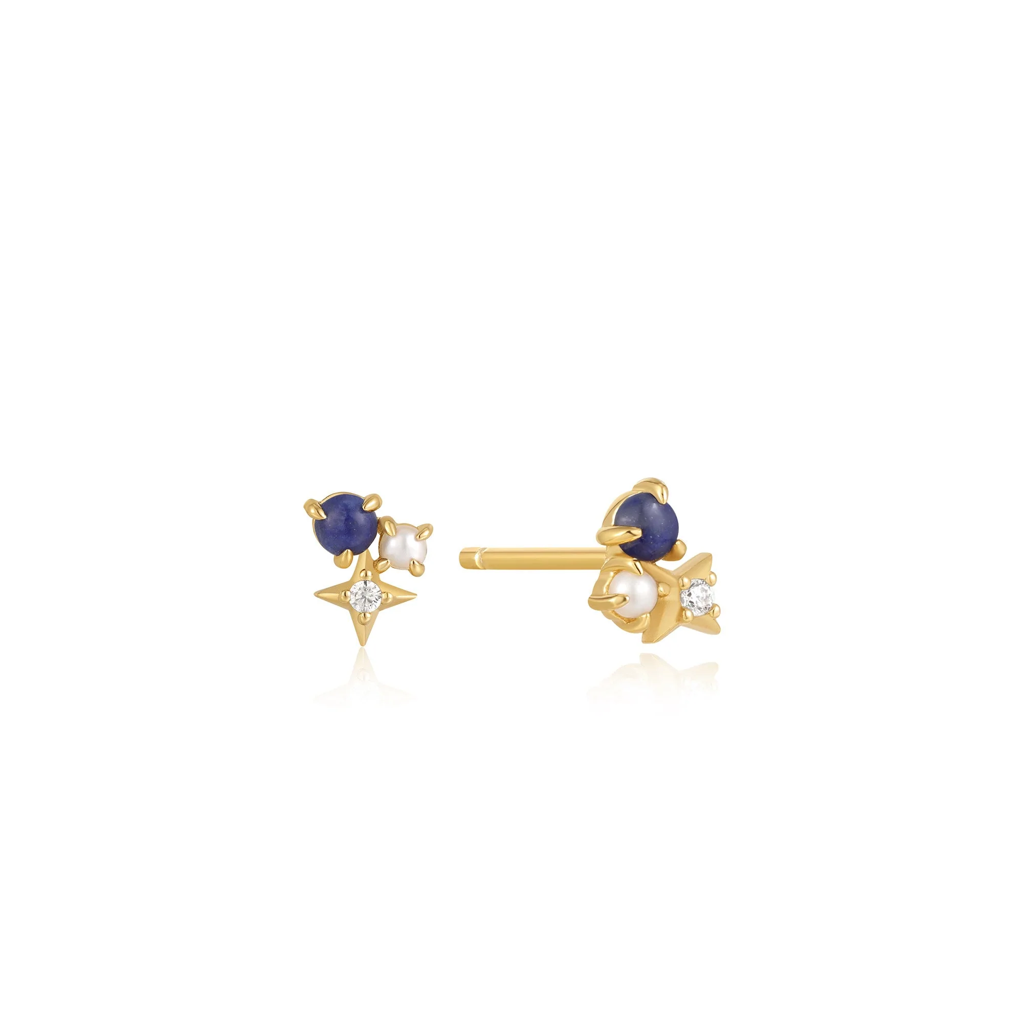Boucles d'oreilles pour femme en argent 925, zircons - E039-01G-L - Ania Haie