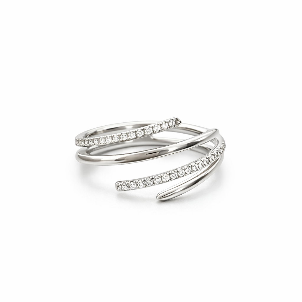 Bague or 14K, 14 points de diamants total - RN122619W14DI1 - Ammar