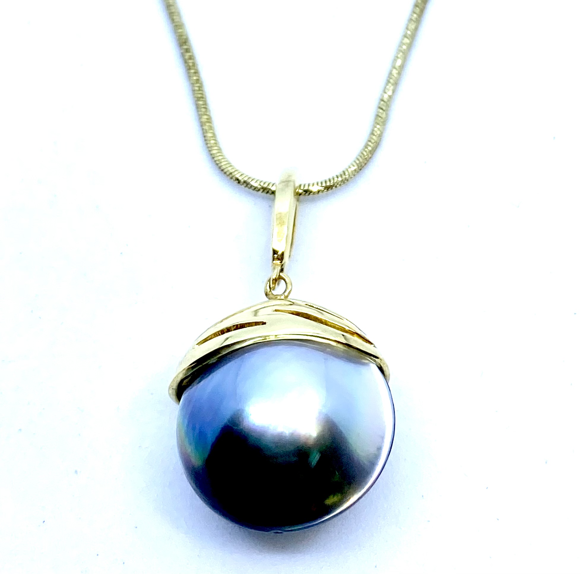 Pendentif pour femme en or 18k, perle de tahiti 17mm