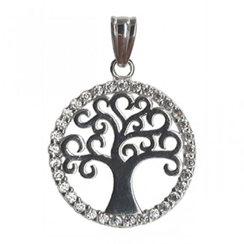 Pendentif pour femme en or 10K, cubic zirconium, arbre de vie
