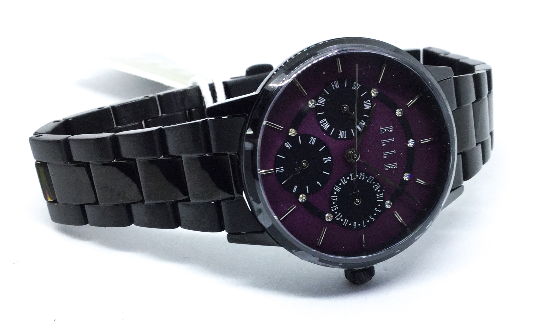 Montre femme, stainless, 9 pierres