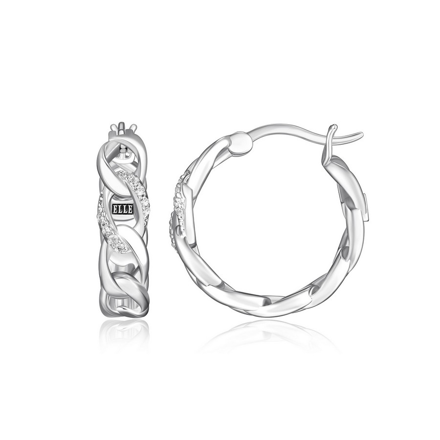 Boucles d'oreilles pour femme en argent 925, zircons, fourchette