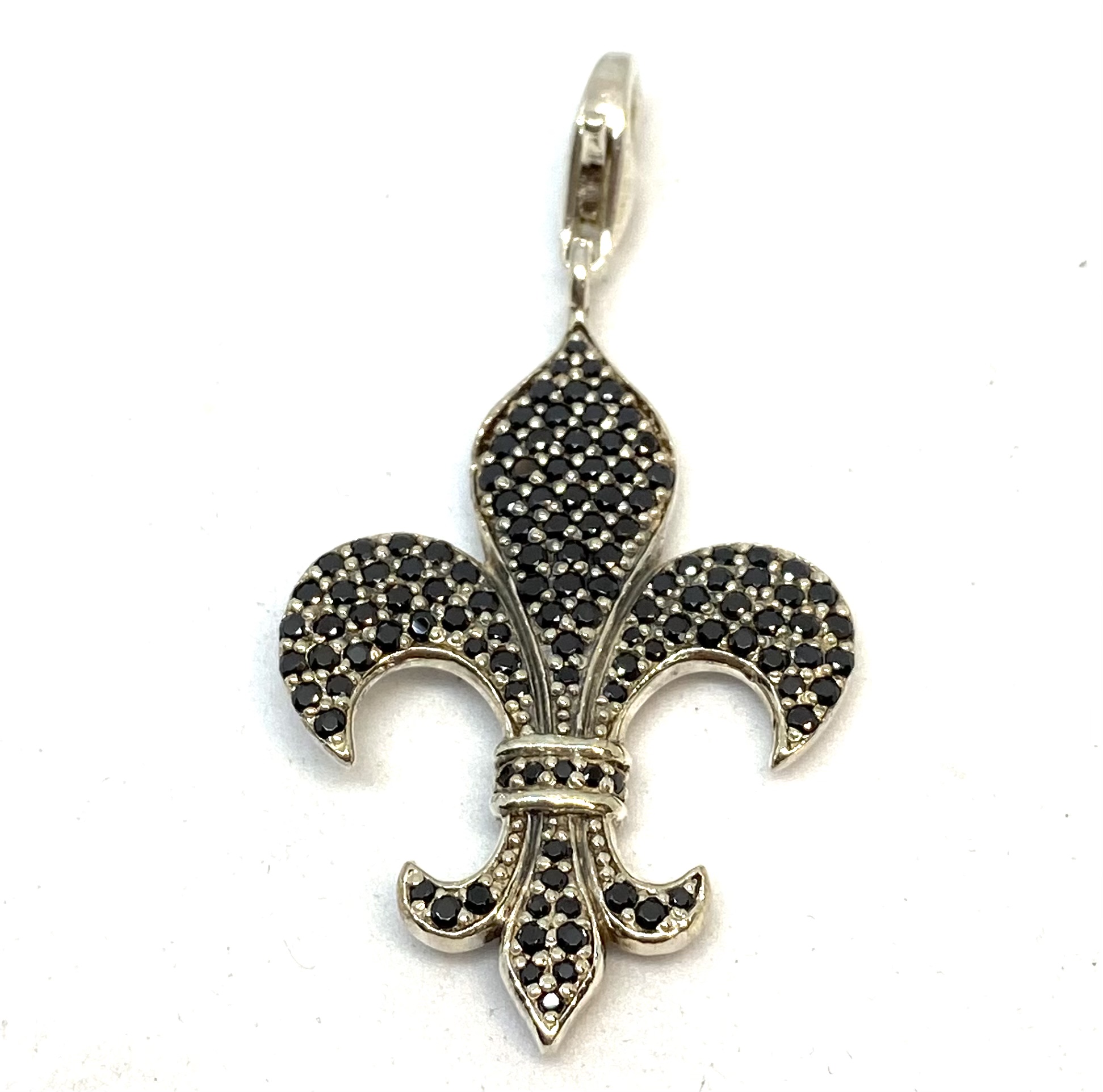 Breloque en argent 925, cubic zirconium, fleur de lys, Québec