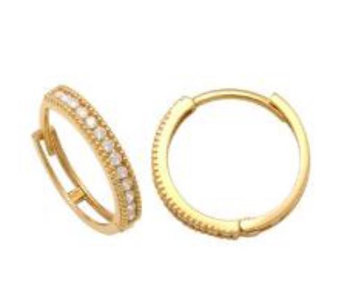 Boucles d'oreilles en or 10K, zircons