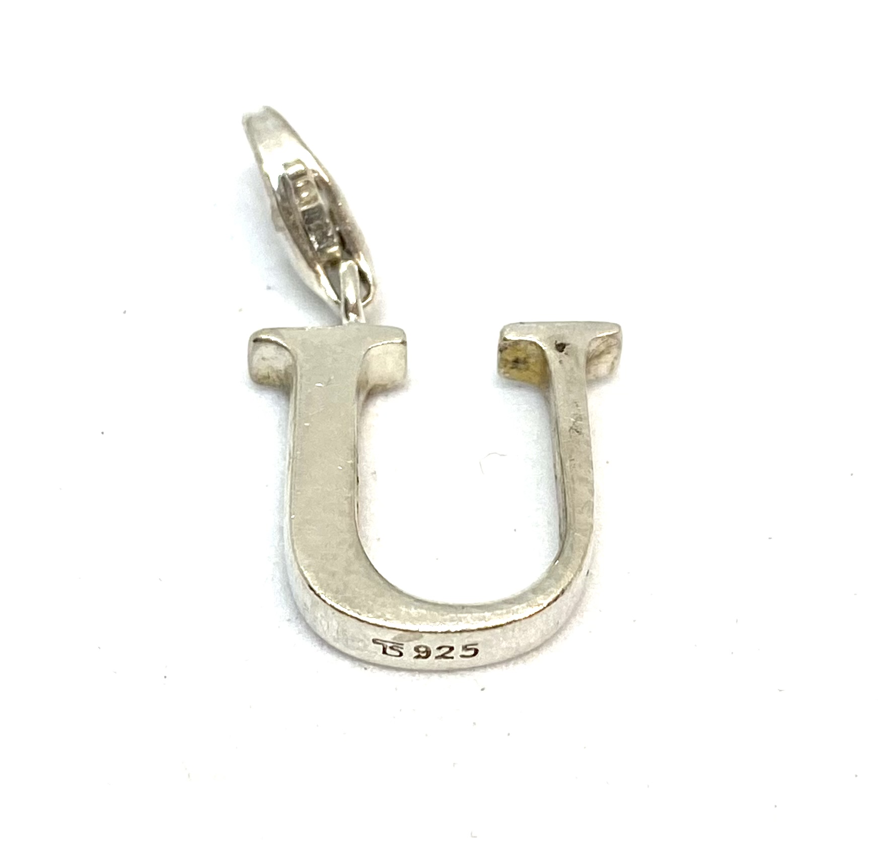 Breloque en argent 925, lettre U
