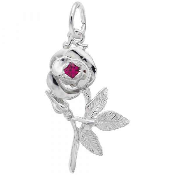Pendentif en argent 925, rose, cubic zirconium