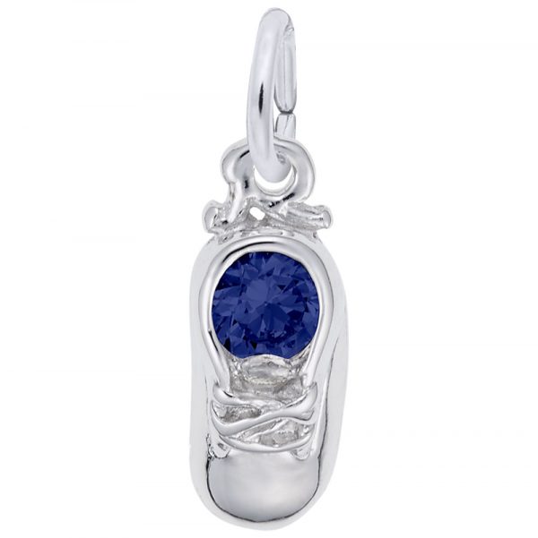 Pendentif en argent 925, soulier, pierre de naissance