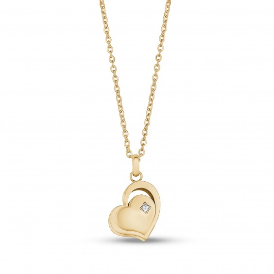 Pendentif pour femme en stainless, coeur, urne, zircon