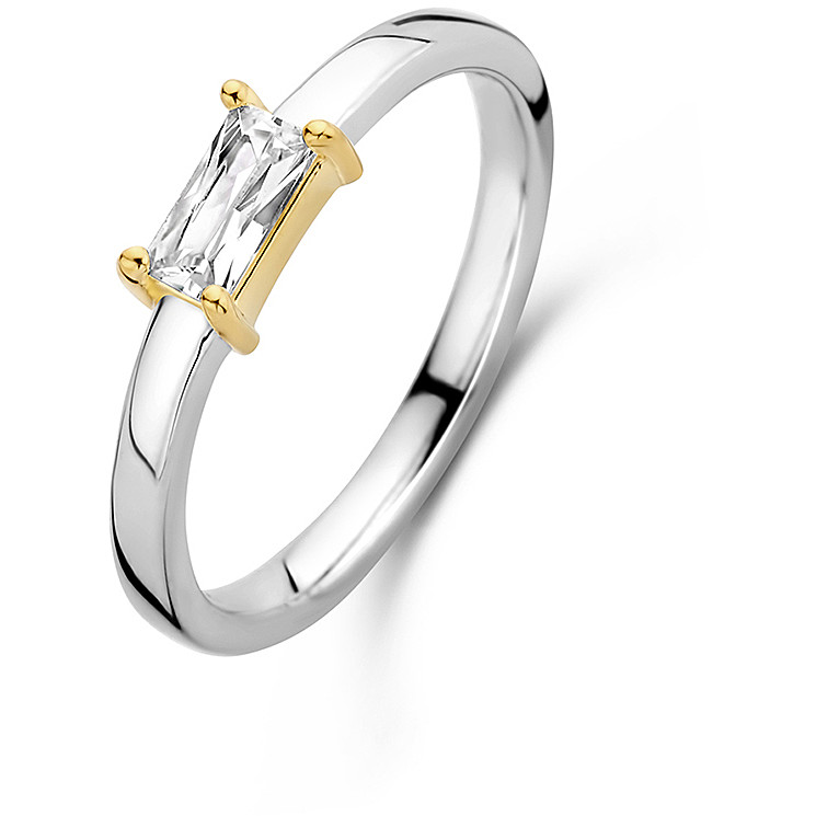 Bague pour femme en argent 925, zircon coupe baguette