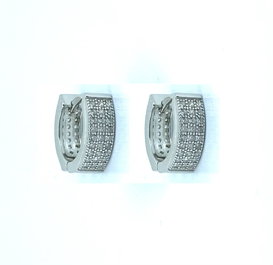 Boucles d'oreilles pour femme en argent 925, cubic zirconium, 15mm