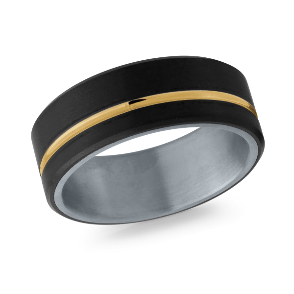 Jonc pour homme en or 14k et tantalum - MRDTS-045-8Y - MALO
